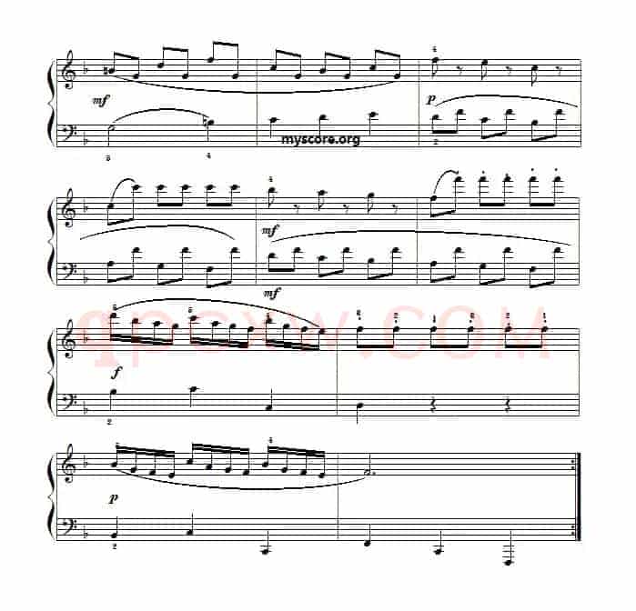 莫扎特钢琴小曲：小步舞曲（F大调）
