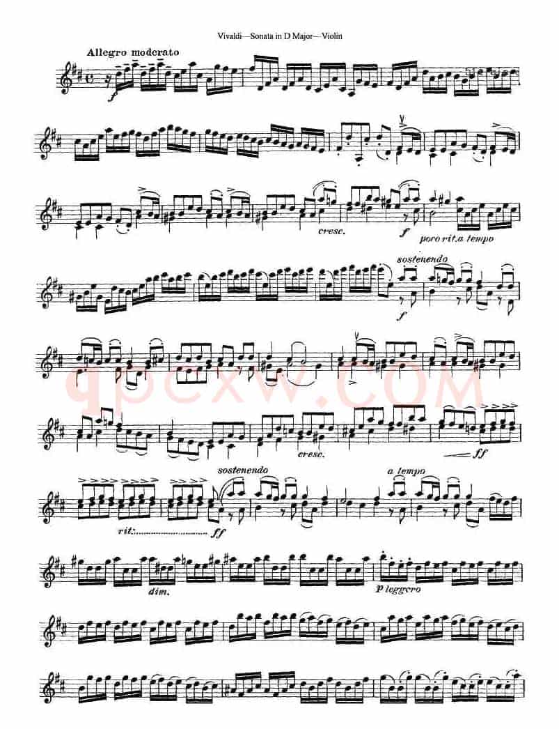 维瓦尔第D大调小提琴奏鸣曲