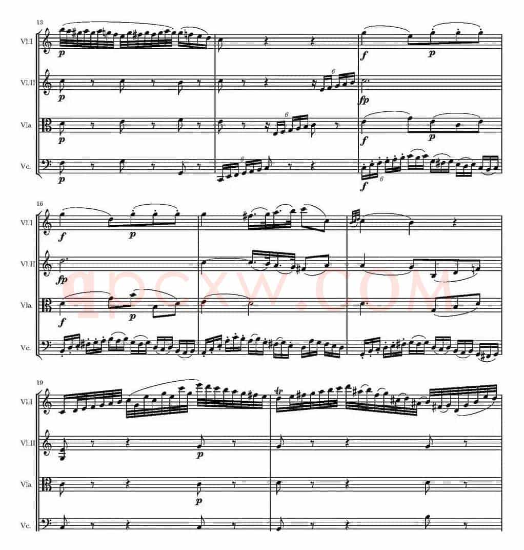 String Quartet KV.387（G大调弦乐四重奏）
