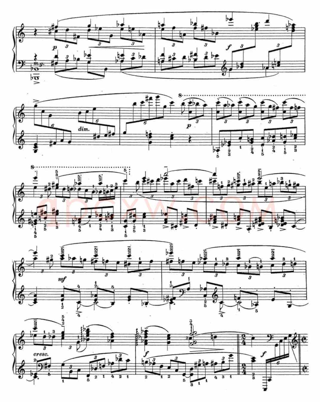 拉赫玛尼诺夫 钢琴前奏曲12 C大调 Op.32 No.1