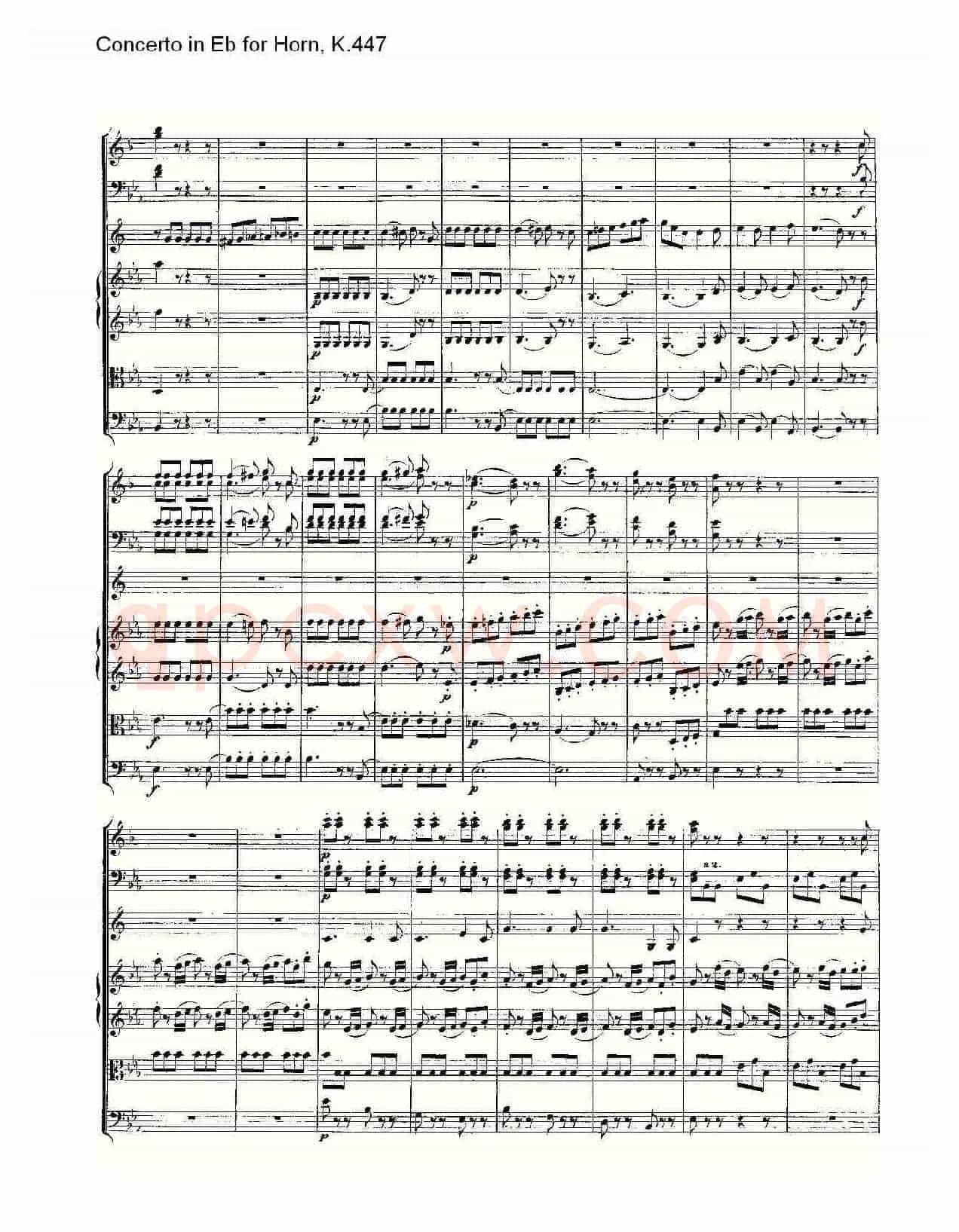 Concerto in Eb for Horn, K.447(Eb调法国号协奏曲, K.447)