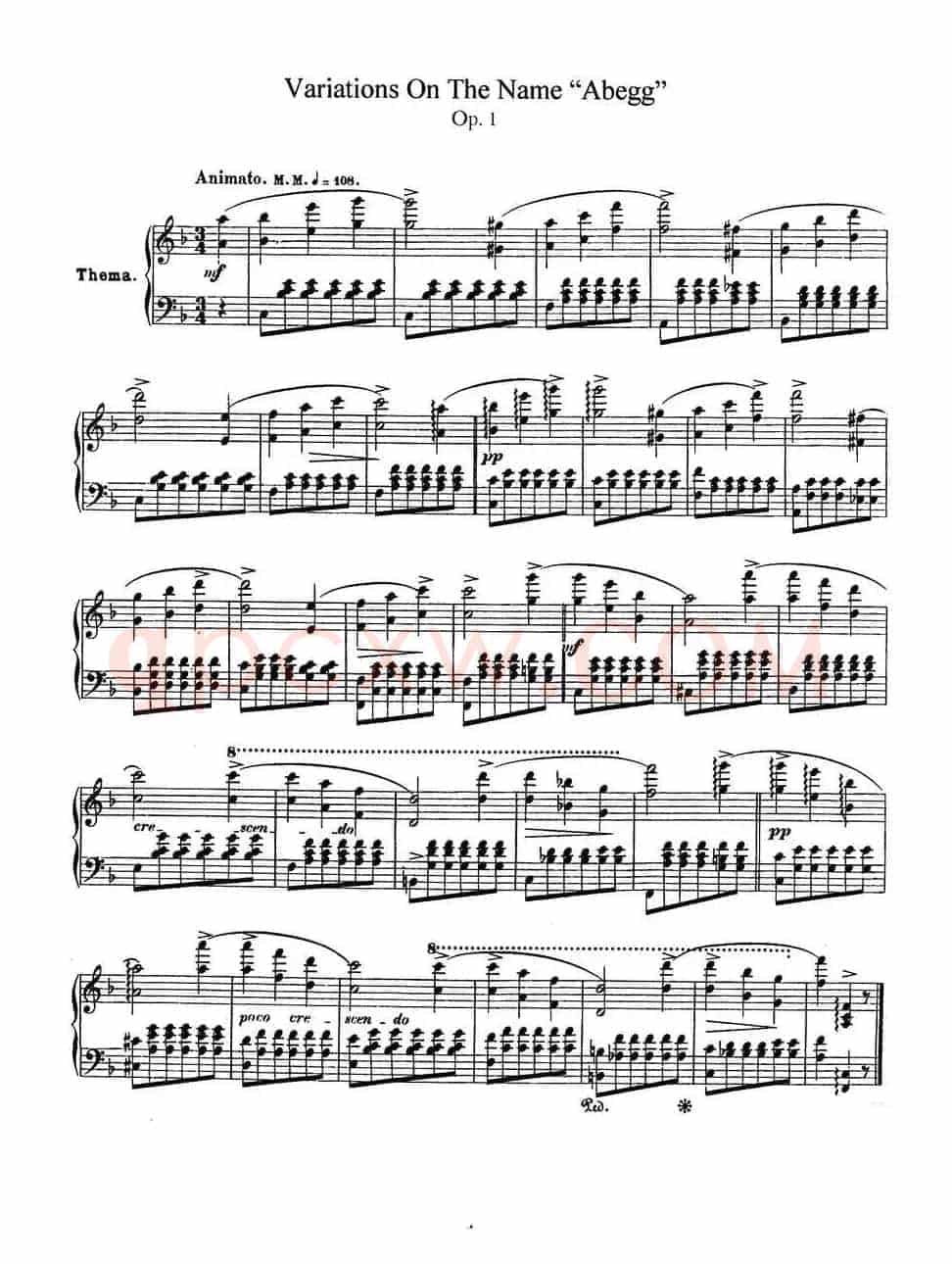 Abegg Variations Op.1（阿贝格变奏曲）