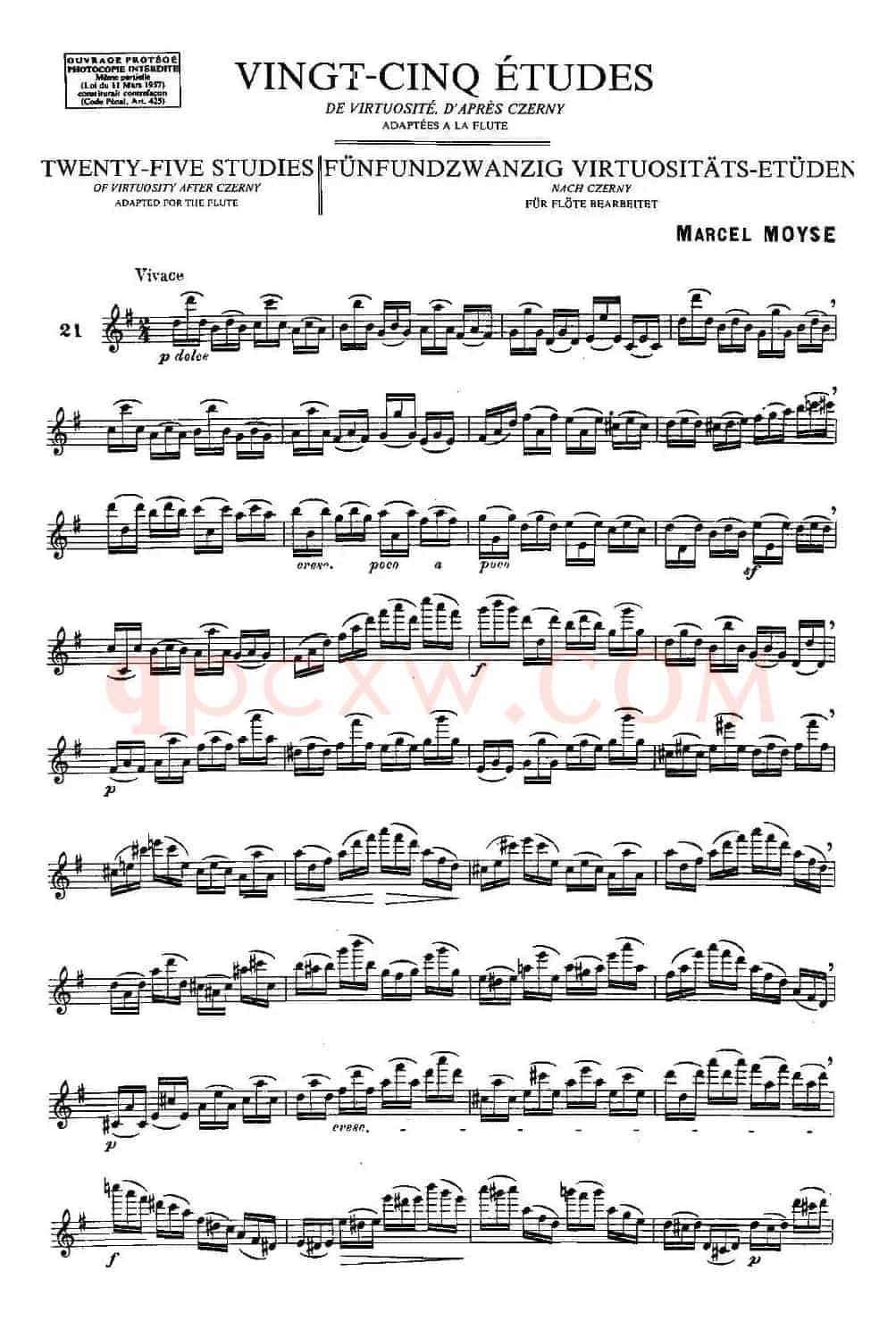 Moyse - 25 Studies after Czerny flute 之21（25首改编自车尔尼作品的练习曲）