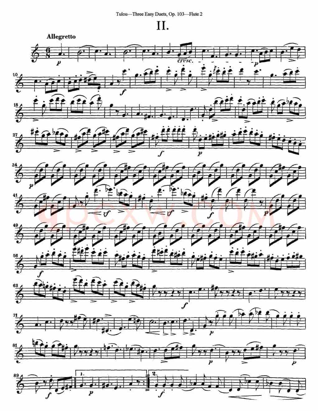 图露三首长笛简易重奏曲Op.103（Flute 2）（NO.2）