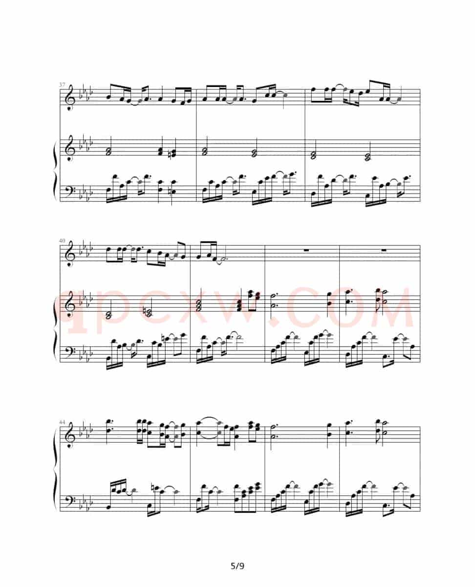 夜曲（周杰伦作曲、巴特尔编配版、钢琴伴奏谱）