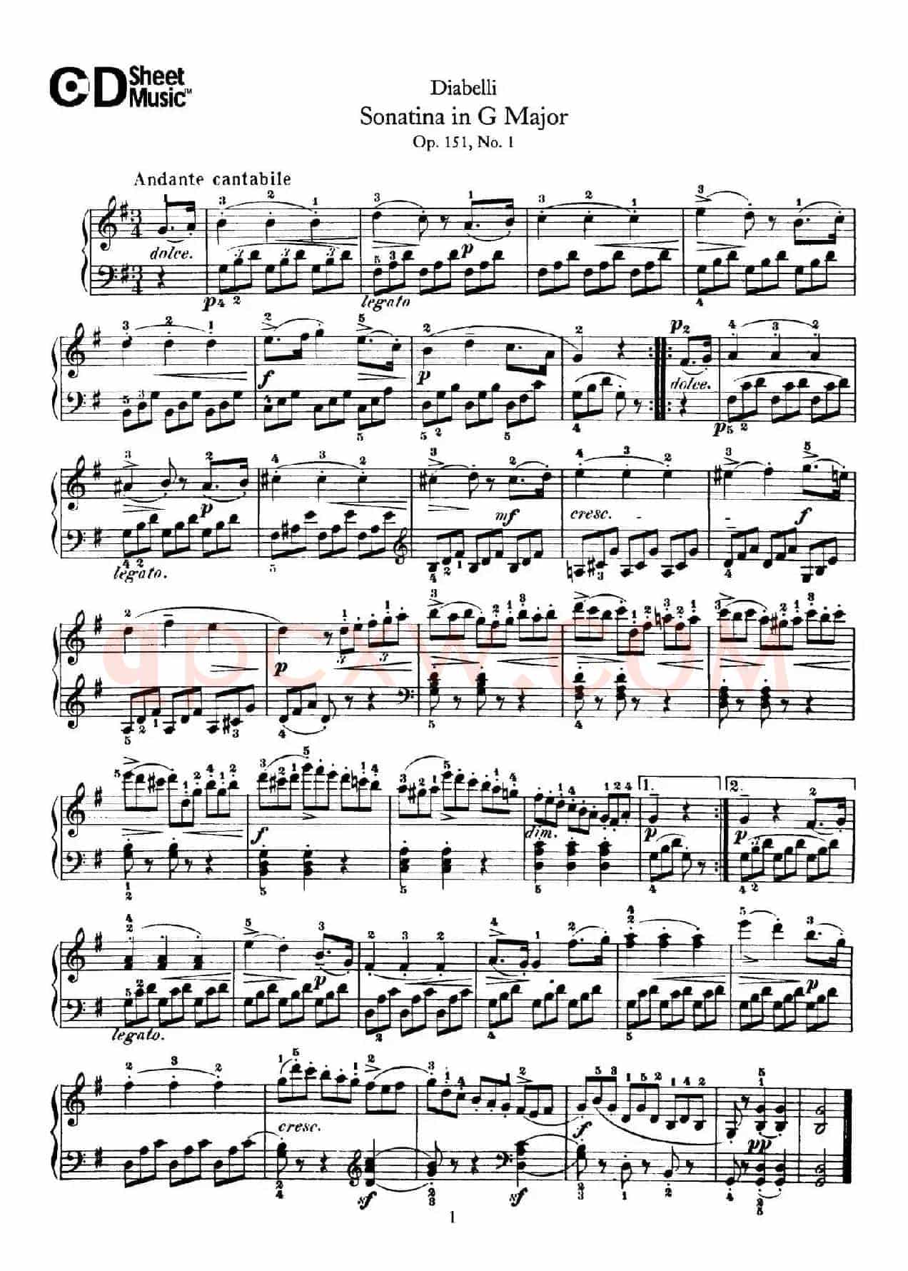 4 Piano Sonatinas(4首钢琴小奏鸣曲)(Op.151 No.1)