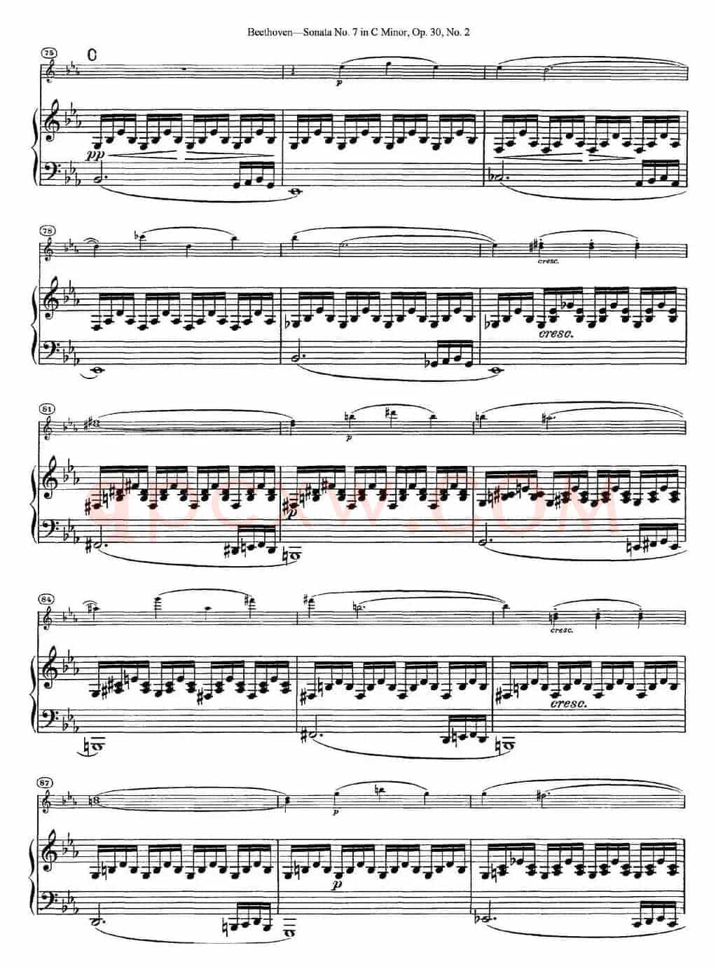Violin Sonata No.7 in C Minor Op.30 No.2（小提琴+钢琴伴奏）