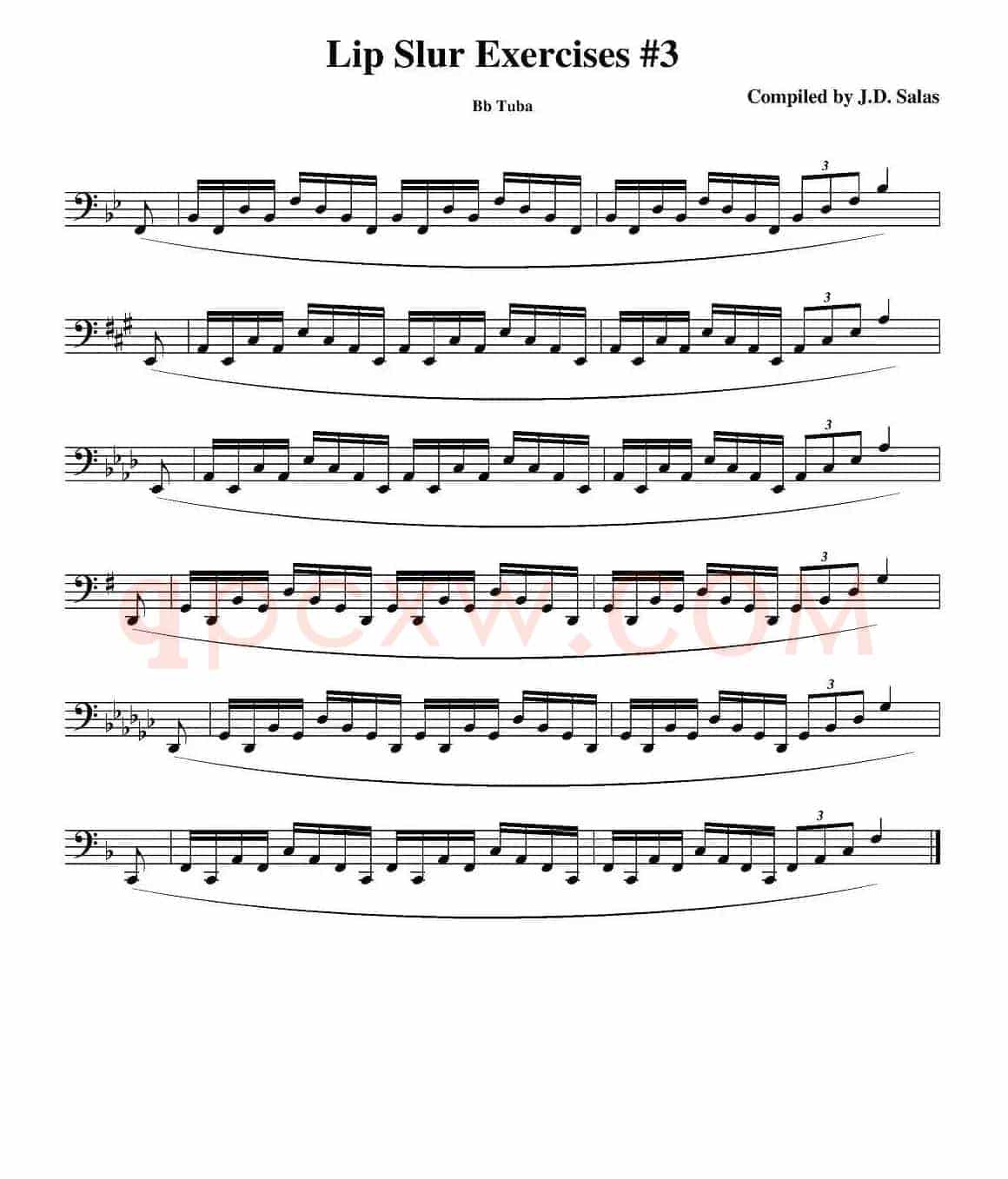Lip Slur Exercise - Bb Tuba（大号练习教材选曲）