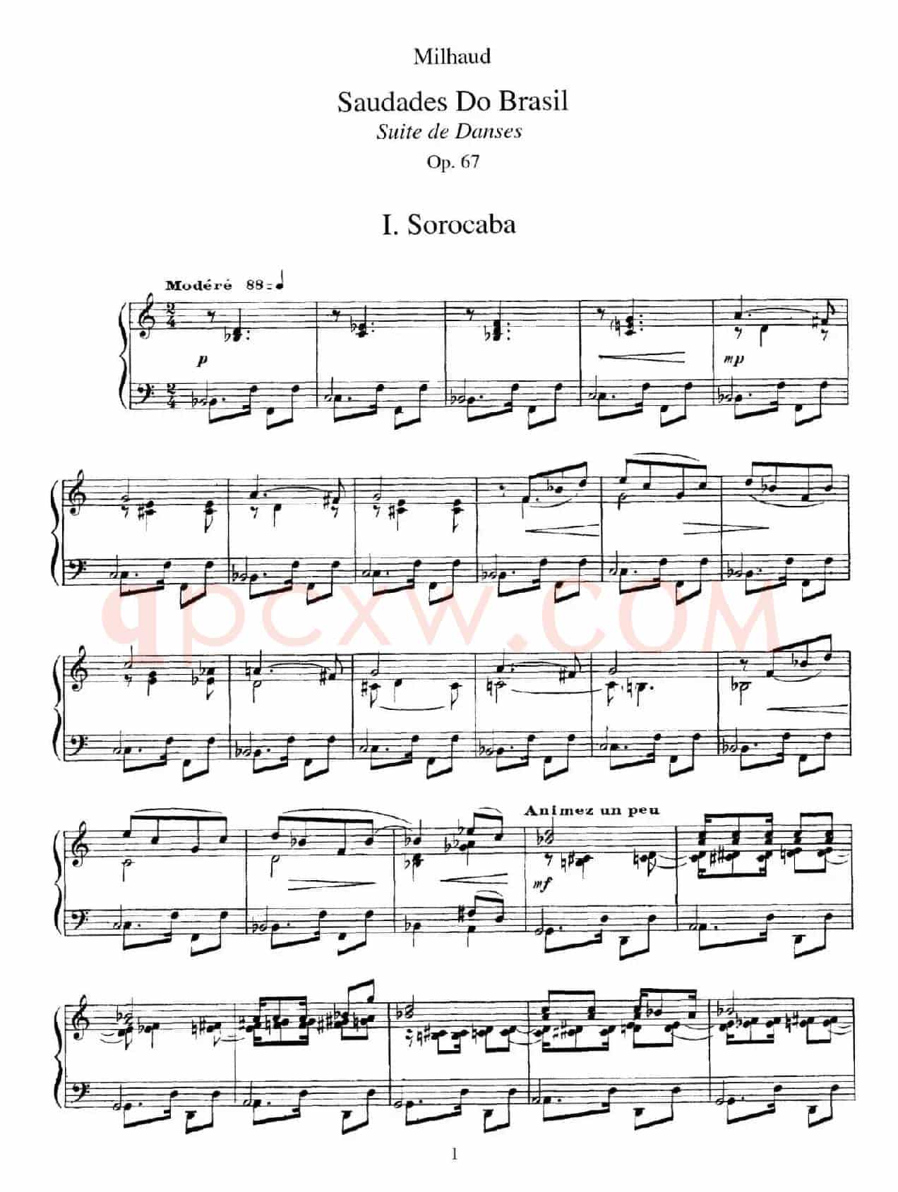 Saudados do Brasil Op.67（巴西回忆·Ⅰ）