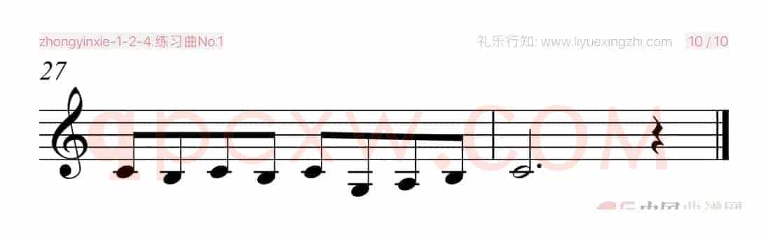 沃尔法特练习曲No.1（小提琴）