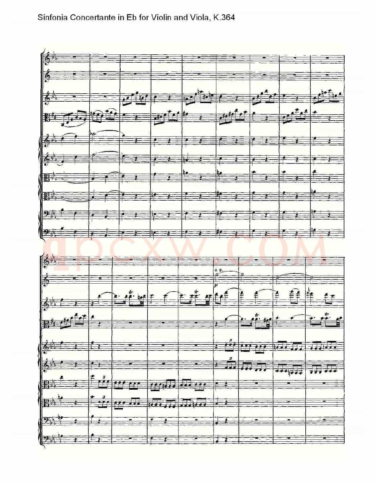 Eb调小提琴与中提琴炫技序曲, K.364(二)