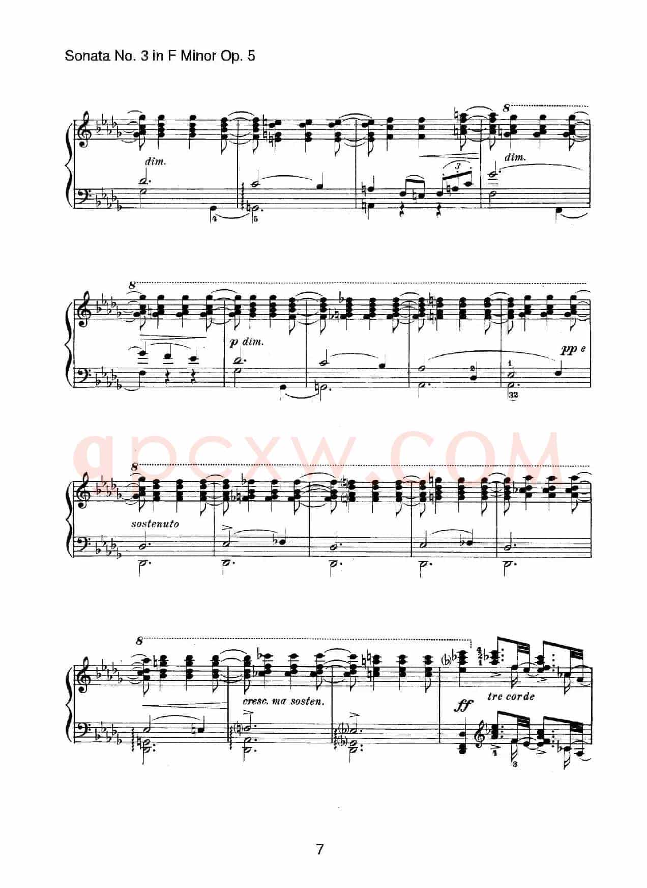 Piano Sonata No.3 in f Minor Op.5(f小调第三钢琴奏鸣曲)