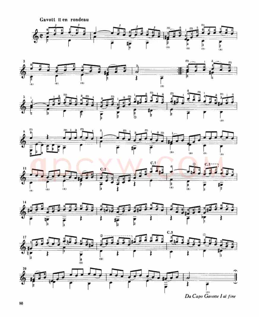 第三鲁特琴组曲（古典吉他）