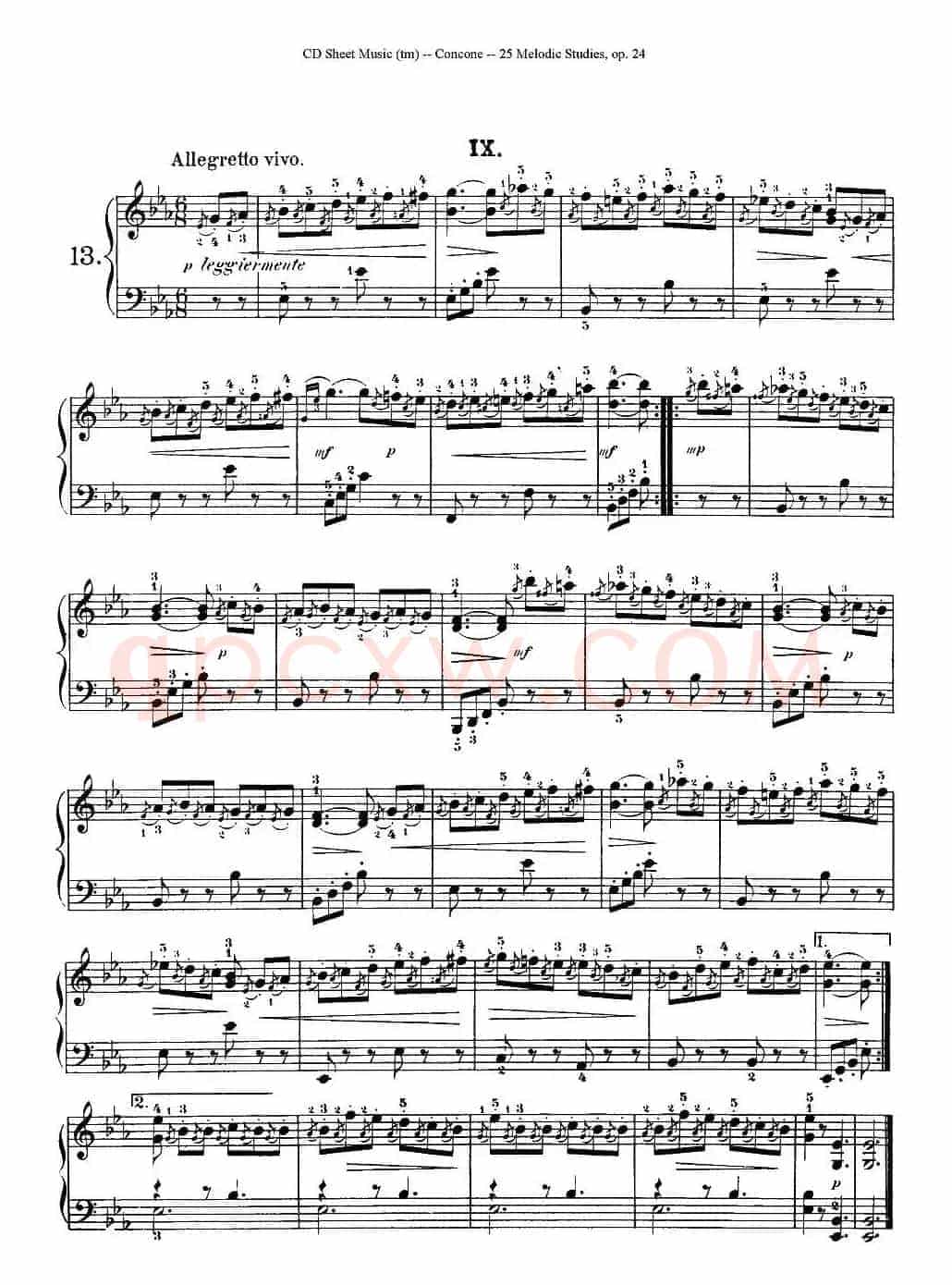 Concone - 25 Melodic Studies easy and progressive（11—15）