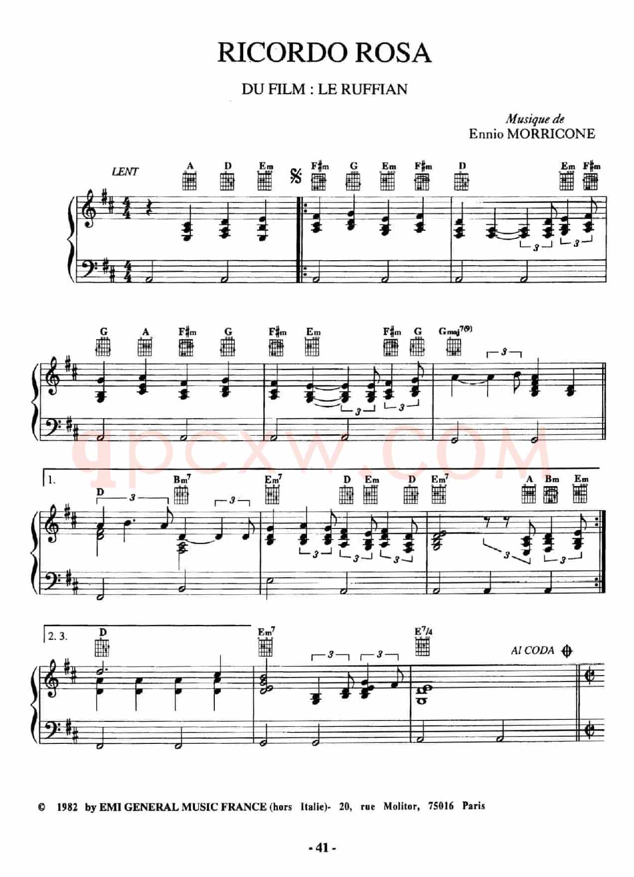 电影配乐大师莫瑞康最佳20首钢琴谱（Best of Ennio Morricone·12）