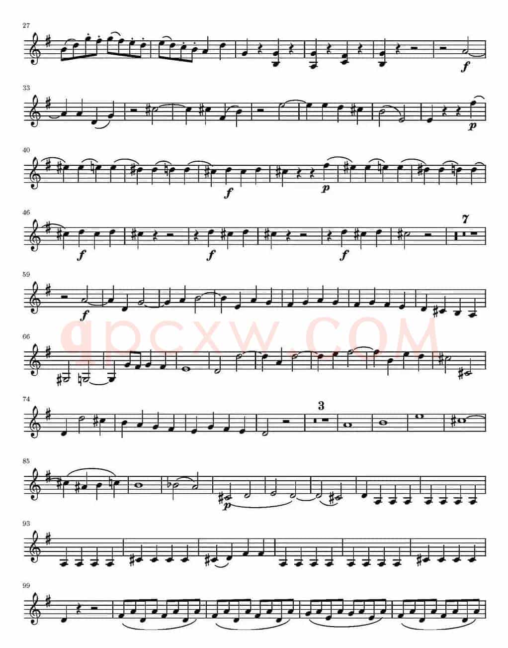 String Quartet KV.387（弦乐四重奏第二小提琴分谱）