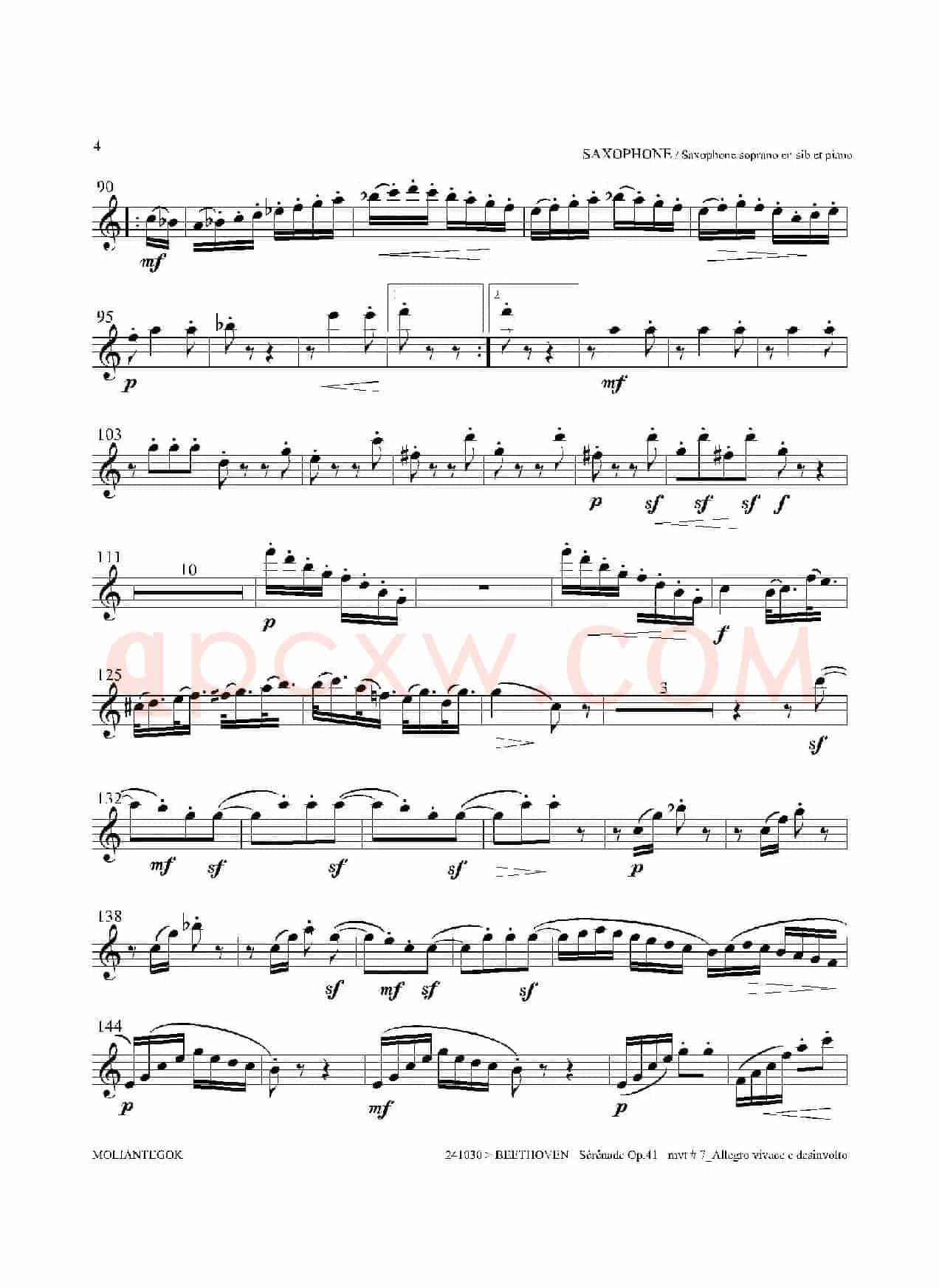小夜曲 Op.41（高音萨克斯）