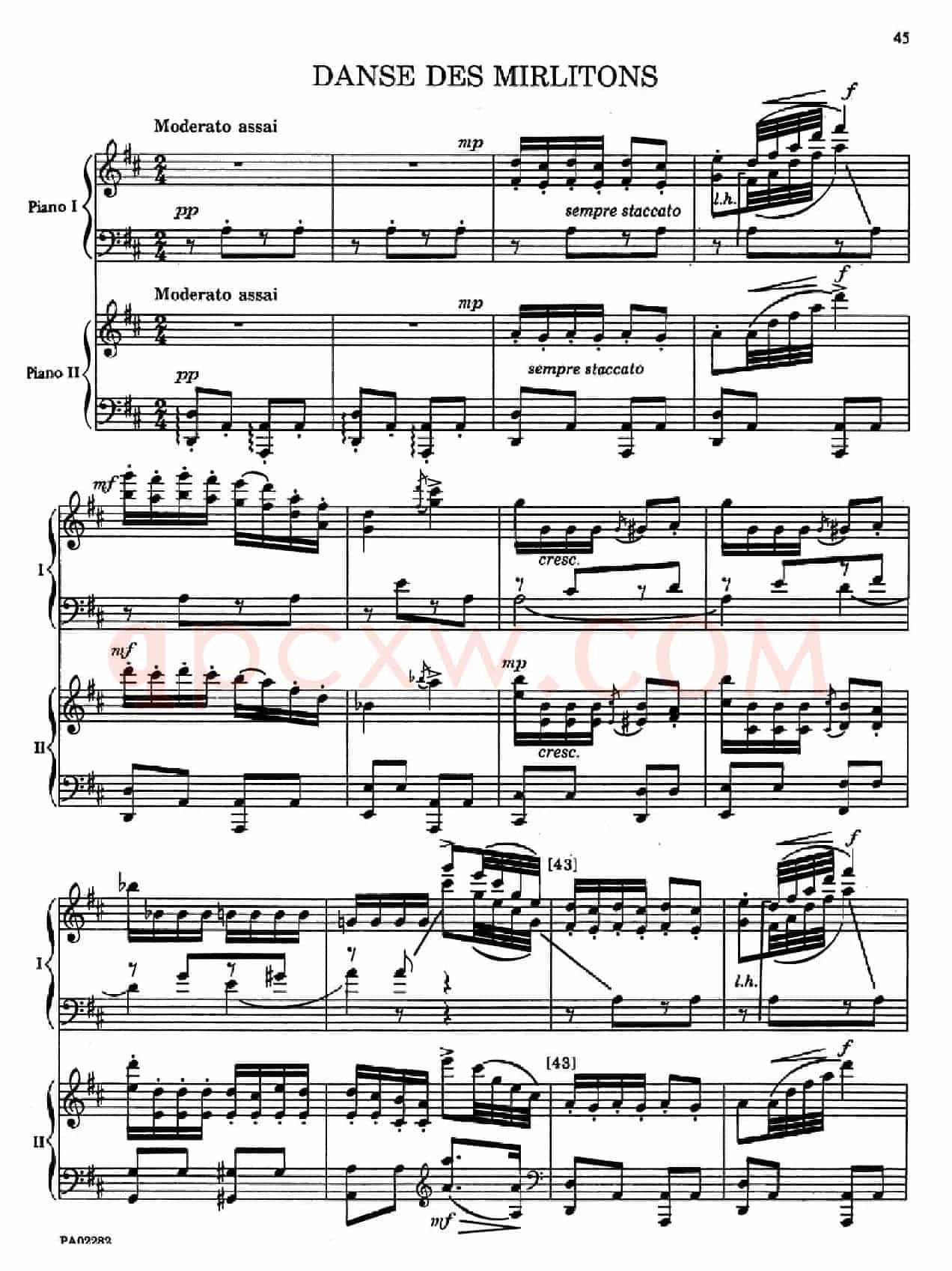 Nutcracker Op.71 芭蕾舞剧《胡桃夹子》(改编双钢琴版·第五部分)