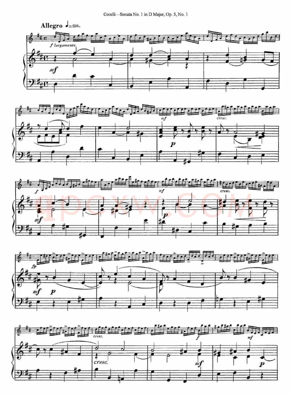 Sonata No.1 in D MajorOp.5 No.1（小提琴+钢琴伴奏）