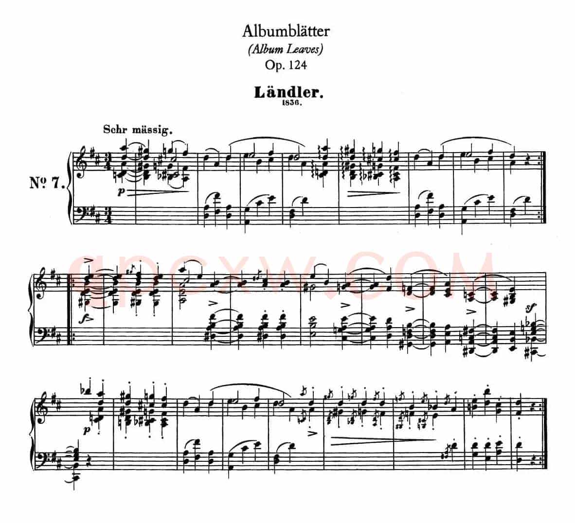 Albumblätter Op.124（纪念册页）（No.7）