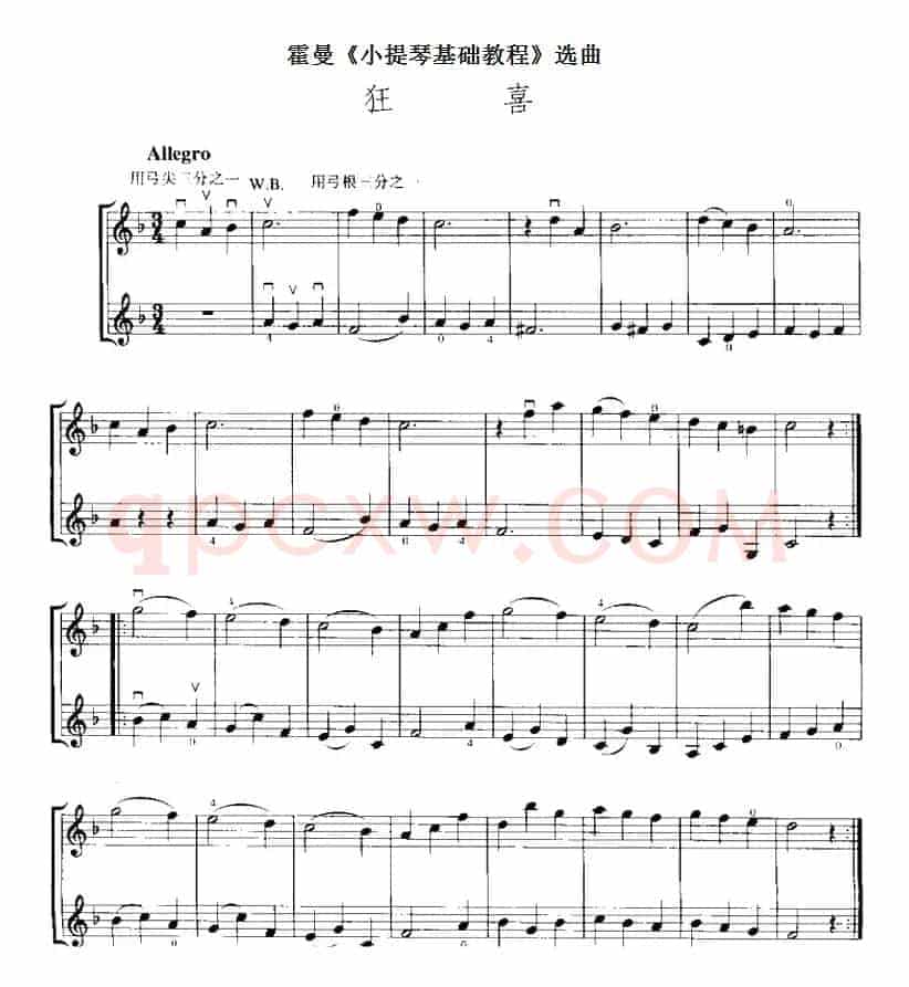 霍曼《小提琴基础教程》选曲：狂喜（二重奏）