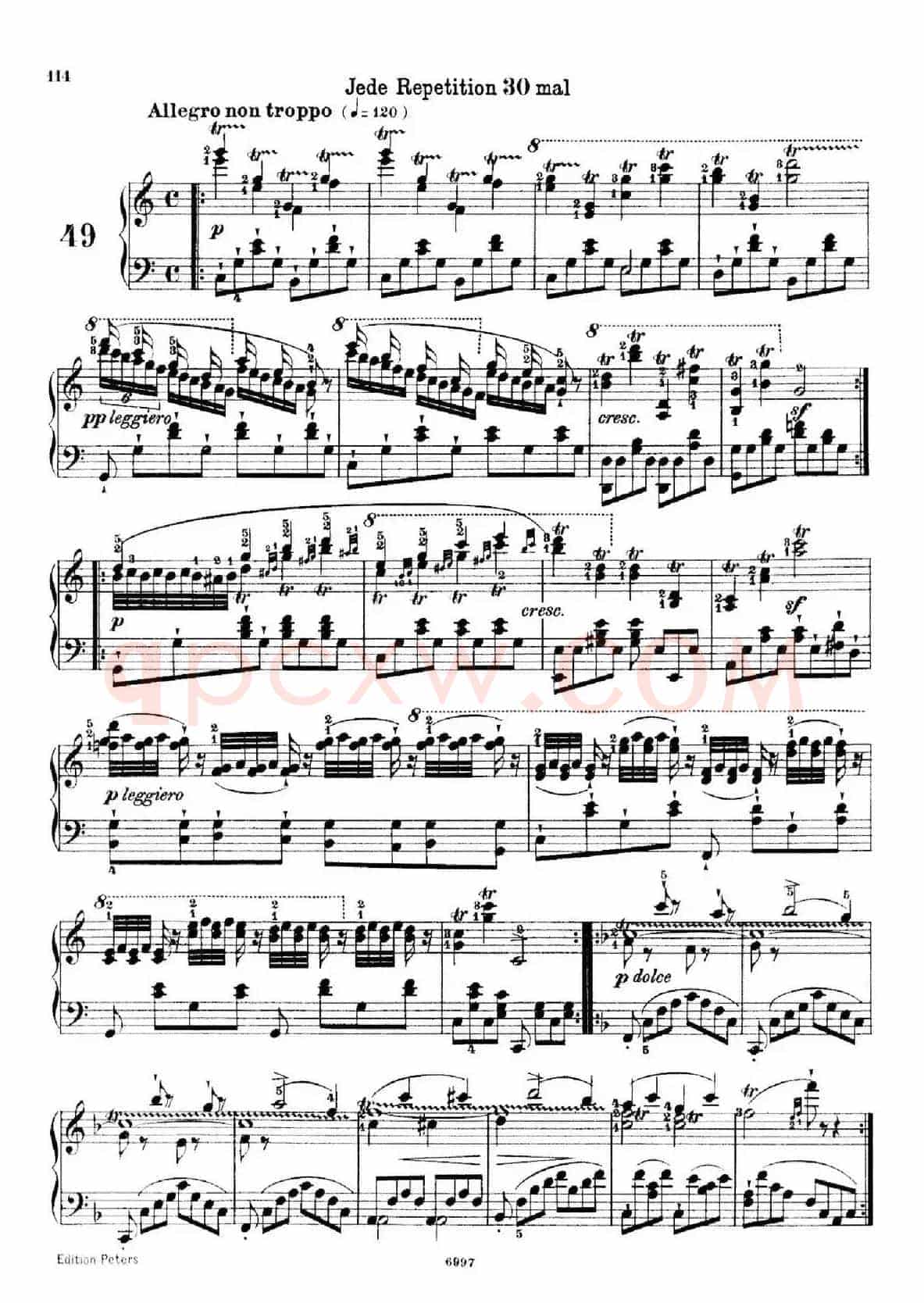 School of the Virtuoso Op.365（60首钢琴高级练习曲·49）