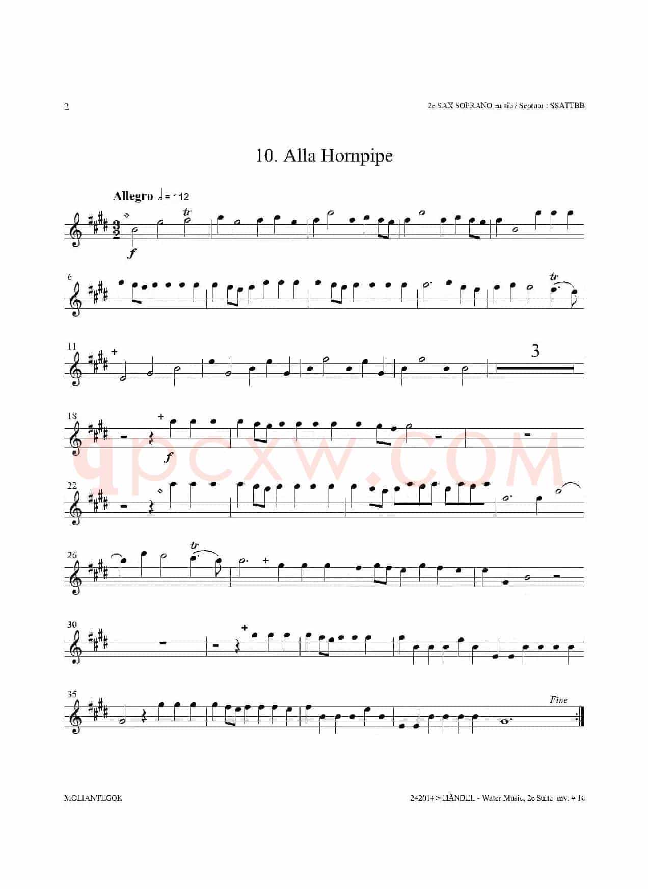 Water Music（HWV.349 No.2）（第二高音萨克斯）