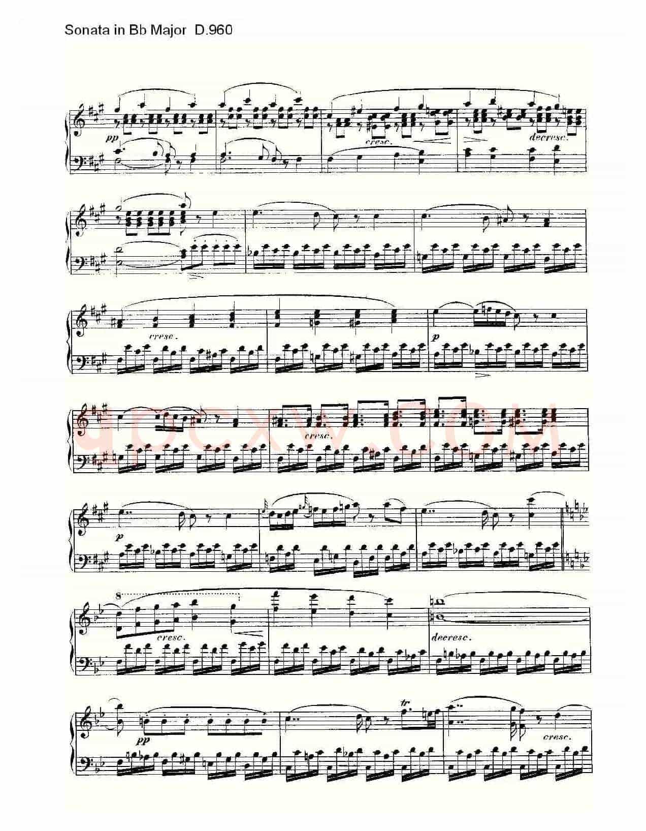 Sonata in Bb Major D.960(Bb大调奏鸣曲 D.960)