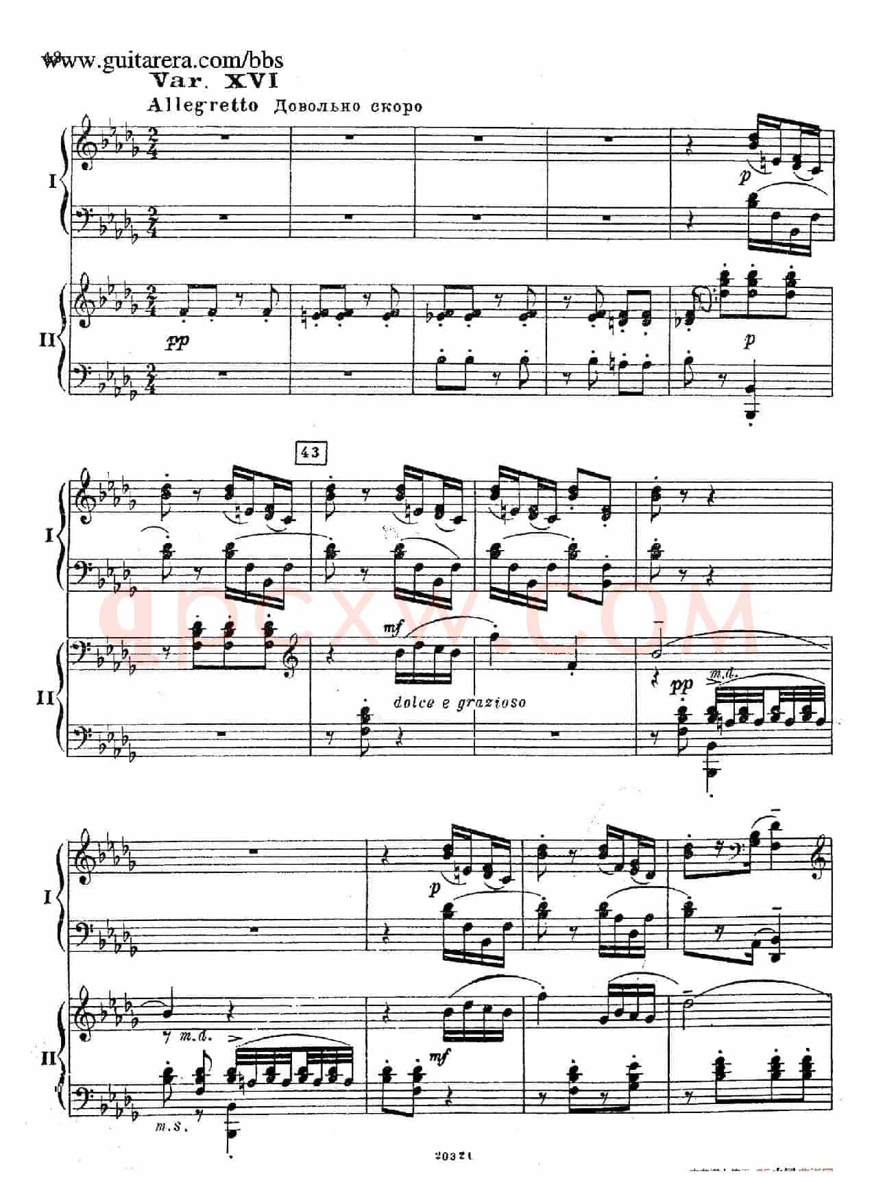 Rhapsody On A Theme Of Paganini Op.43(帕格尼尼主题狂想曲·双钢琴)(P41——60)