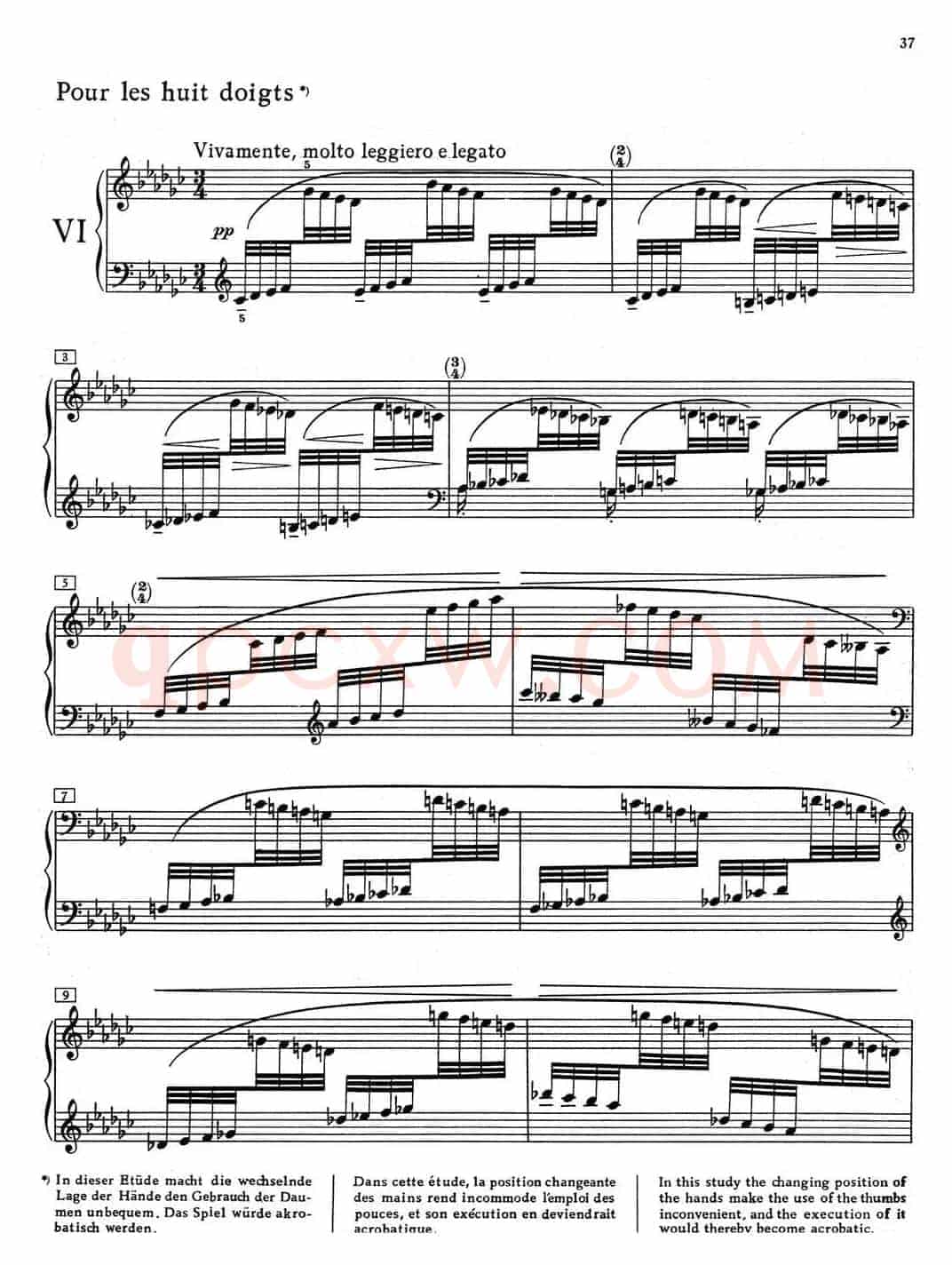 德彪西12首钢琴练习曲(6 八指练习v1.0 huit doigts)