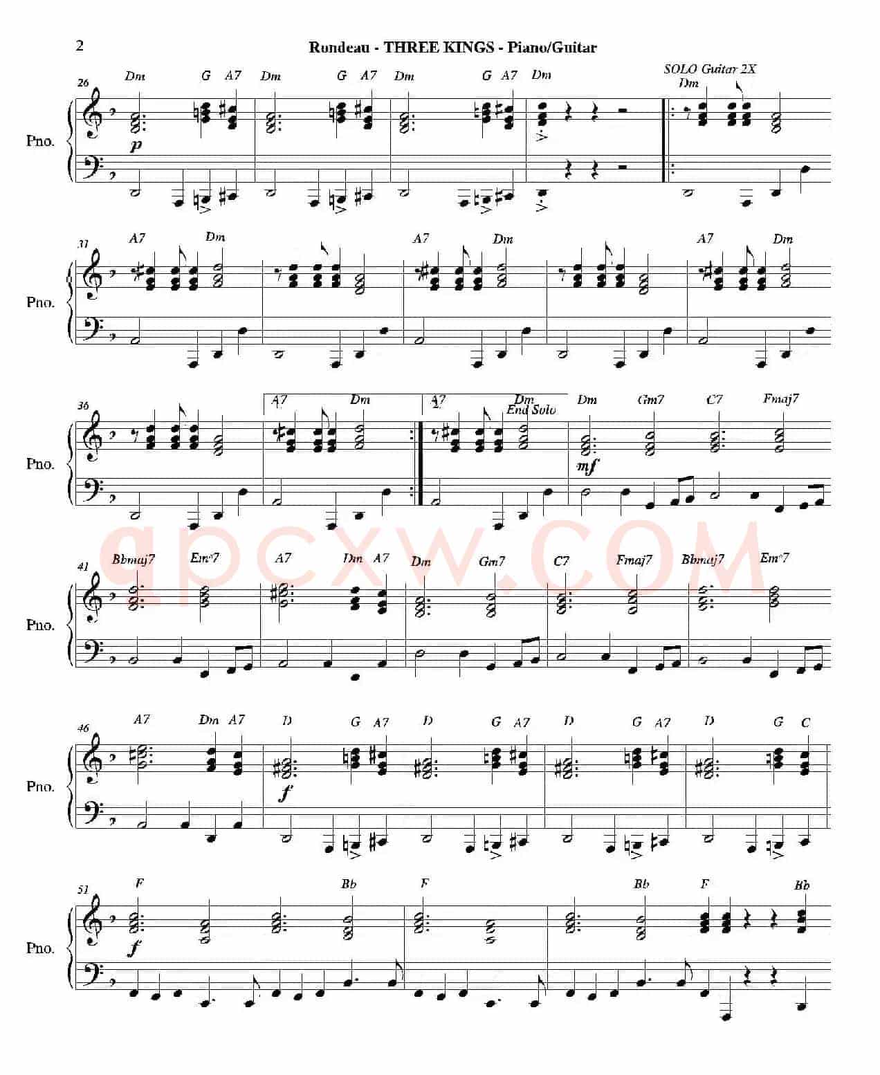 THREE KINGS（钢琴、吉他分谱）