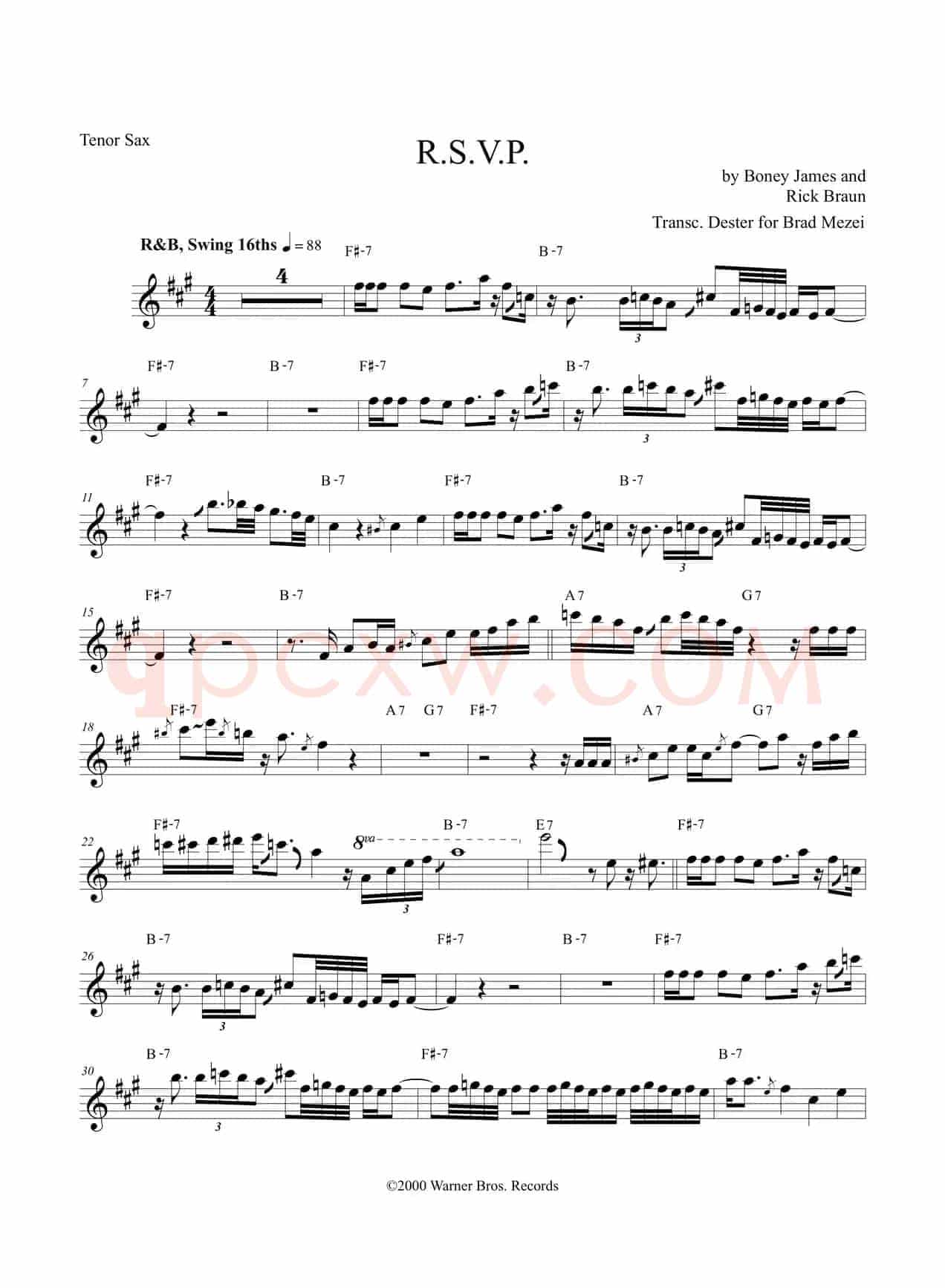 R.S.V.P（次中音萨克斯）