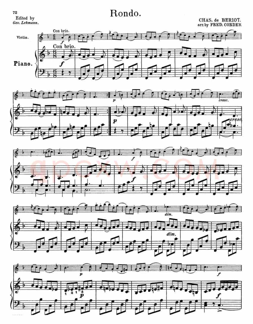 25首小提琴曲合集：Rondo（小提琴+钢琴伴奏）