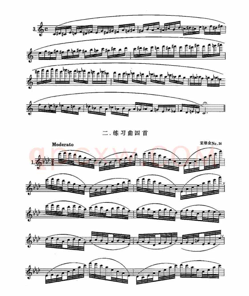 长笛九级考级曲谱（第一、二部分）