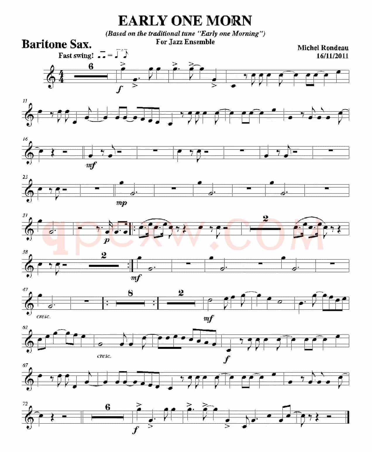 EARLY ONE MORN（上低音萨克斯分谱）
