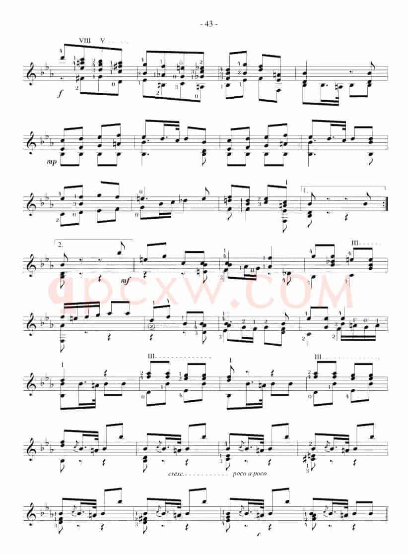 著名古典吉他练习曲（24）