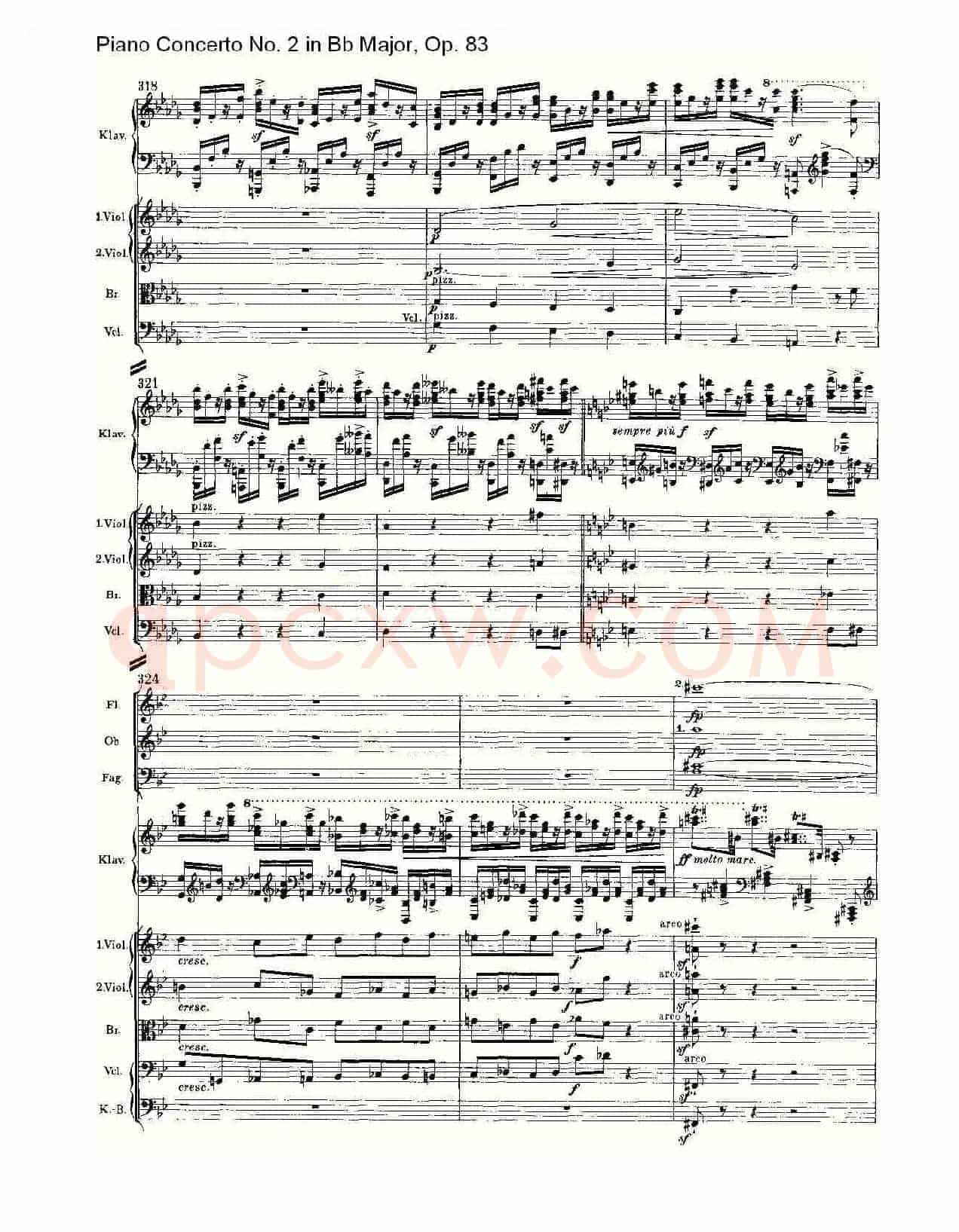 Bb大调钢琴第二协奏曲, Op.83第一乐章(二)