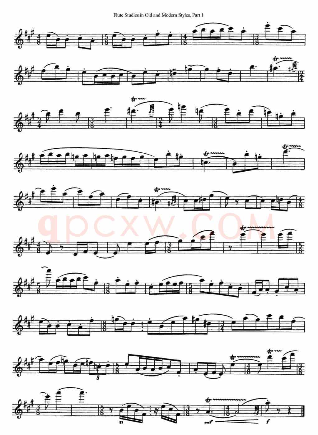 斯勒新老风格长笛练习重奏曲（第一部分）（NO.74-NO.75）