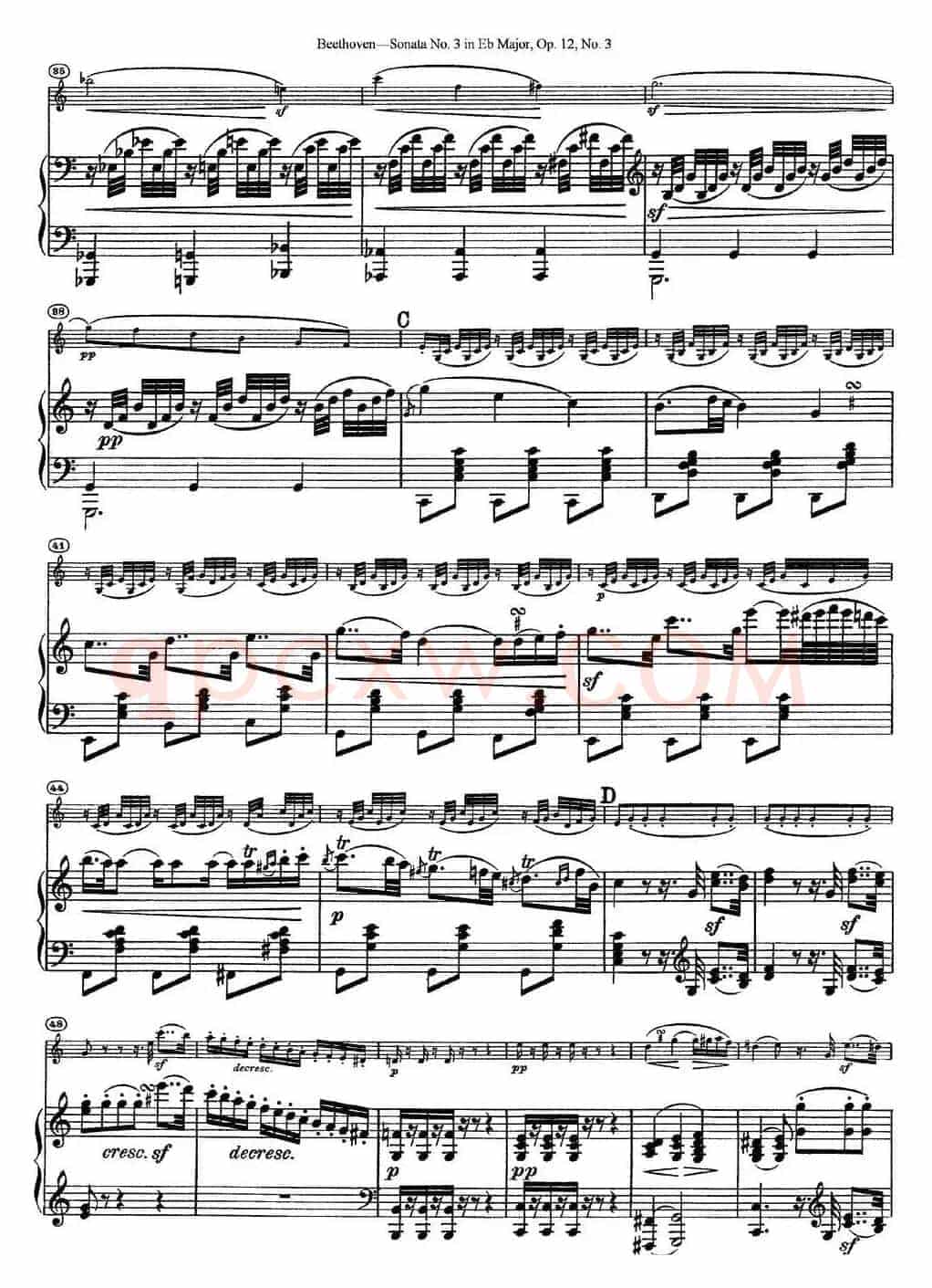 Violin Sonata No.3 in Eb Major Op.12 No.3（小提琴+钢琴伴奏）