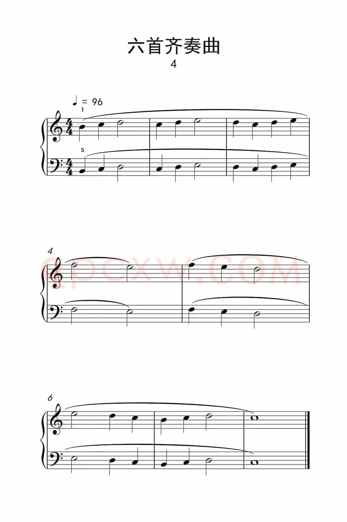 六首齐奏曲 4（巴托克 小宇宙 钢琴教程 1）