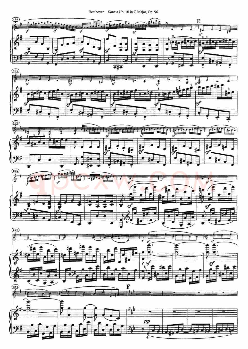 Violin Sonata No.10 in G Major Op.96（小提琴+钢琴伴奏）