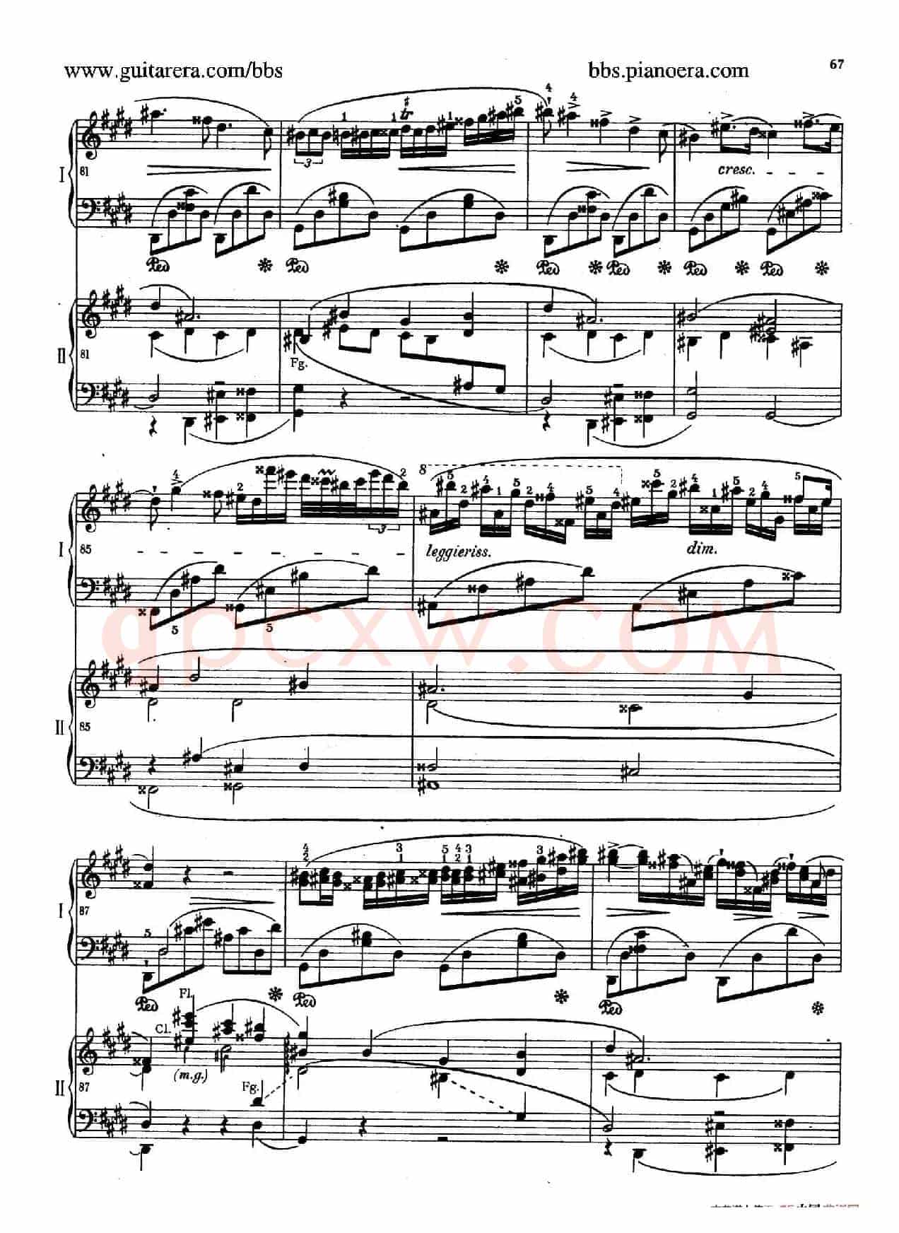 e小调第一钢琴协奏曲 Op.11（双钢琴版·第二乐章）