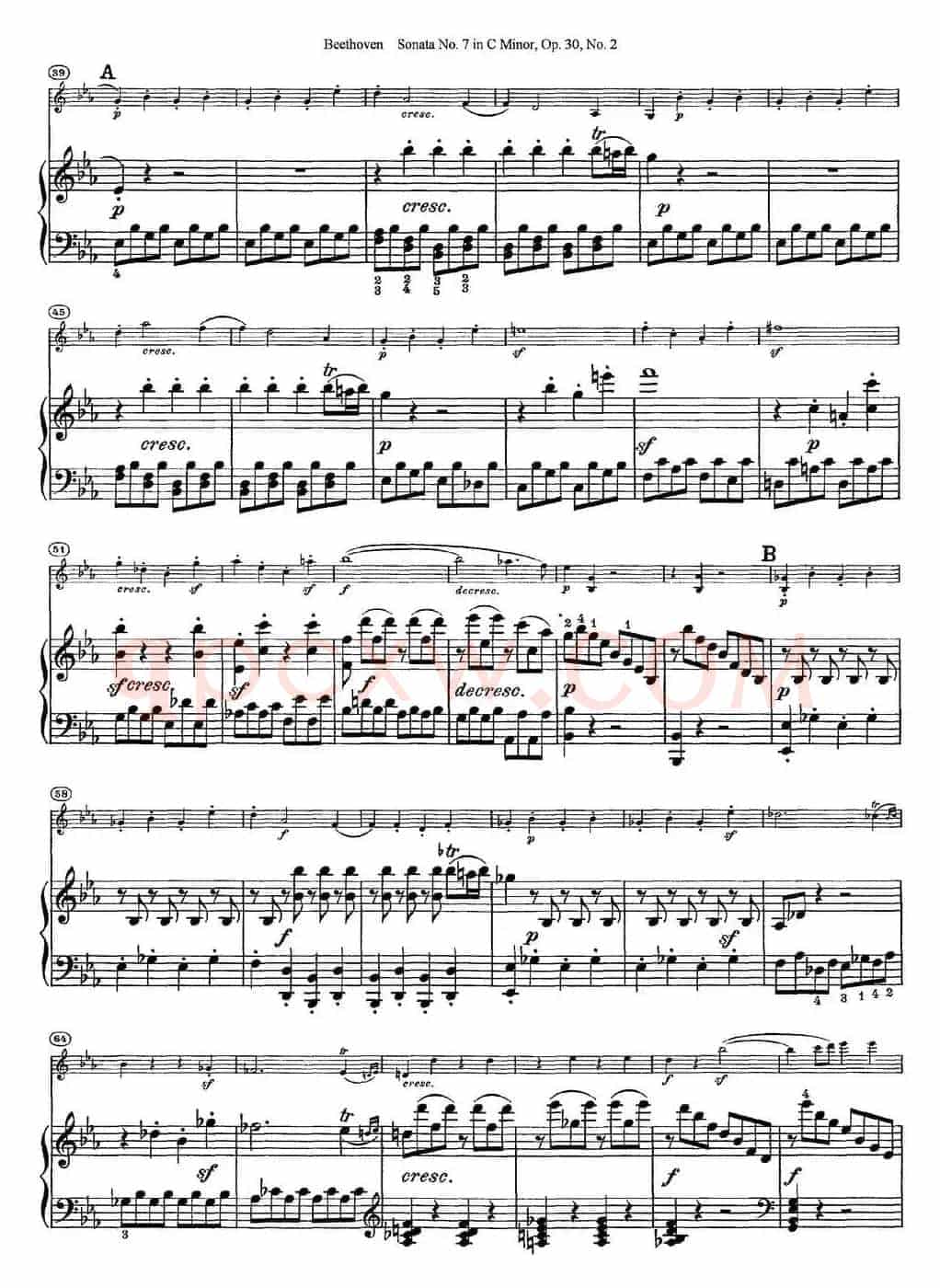 Violin Sonata No.7 in C Minor Op.30 No.2（小提琴+钢琴伴奏）