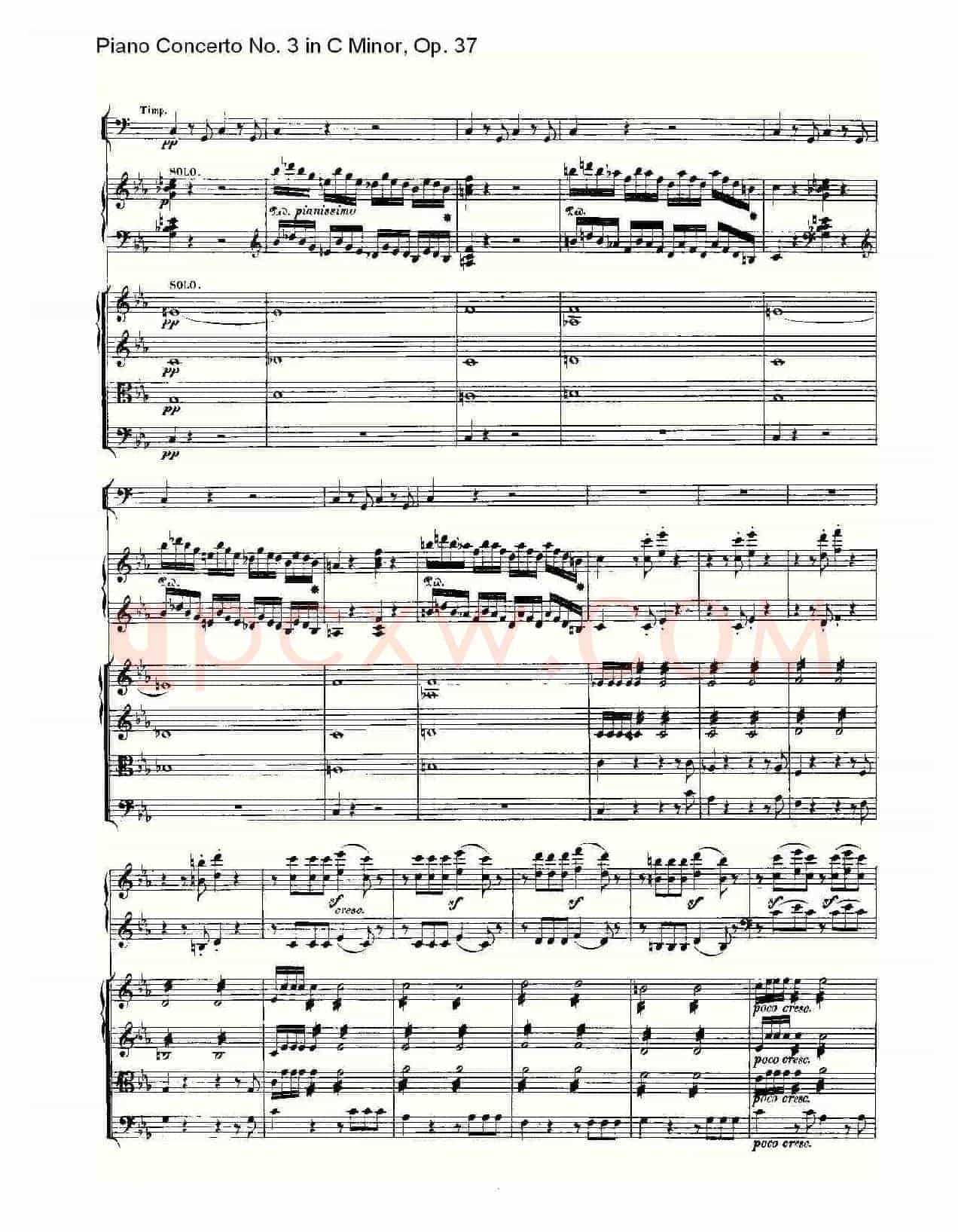 C小调钢琴第三协奏曲 Op.37 第一乐章