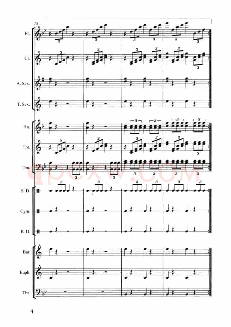 婚礼进行曲（管乐合奏总谱）
