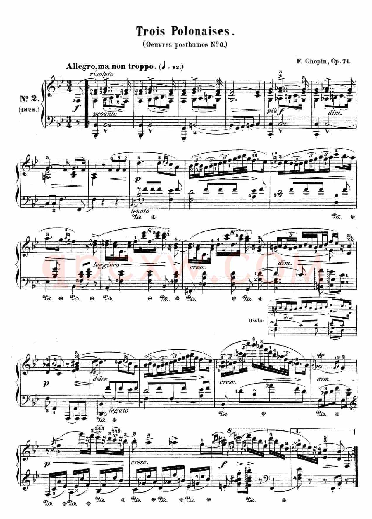Trois Polonaises Op.71(3首波兰舞曲 No.2)