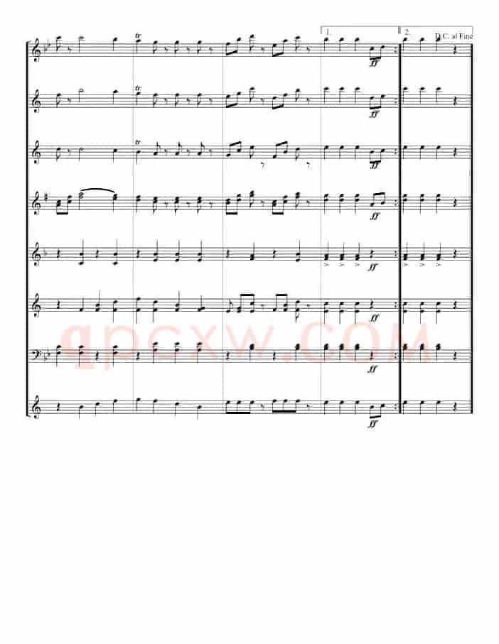 拉德斯基进行曲（管乐总谱、寒风编配版）