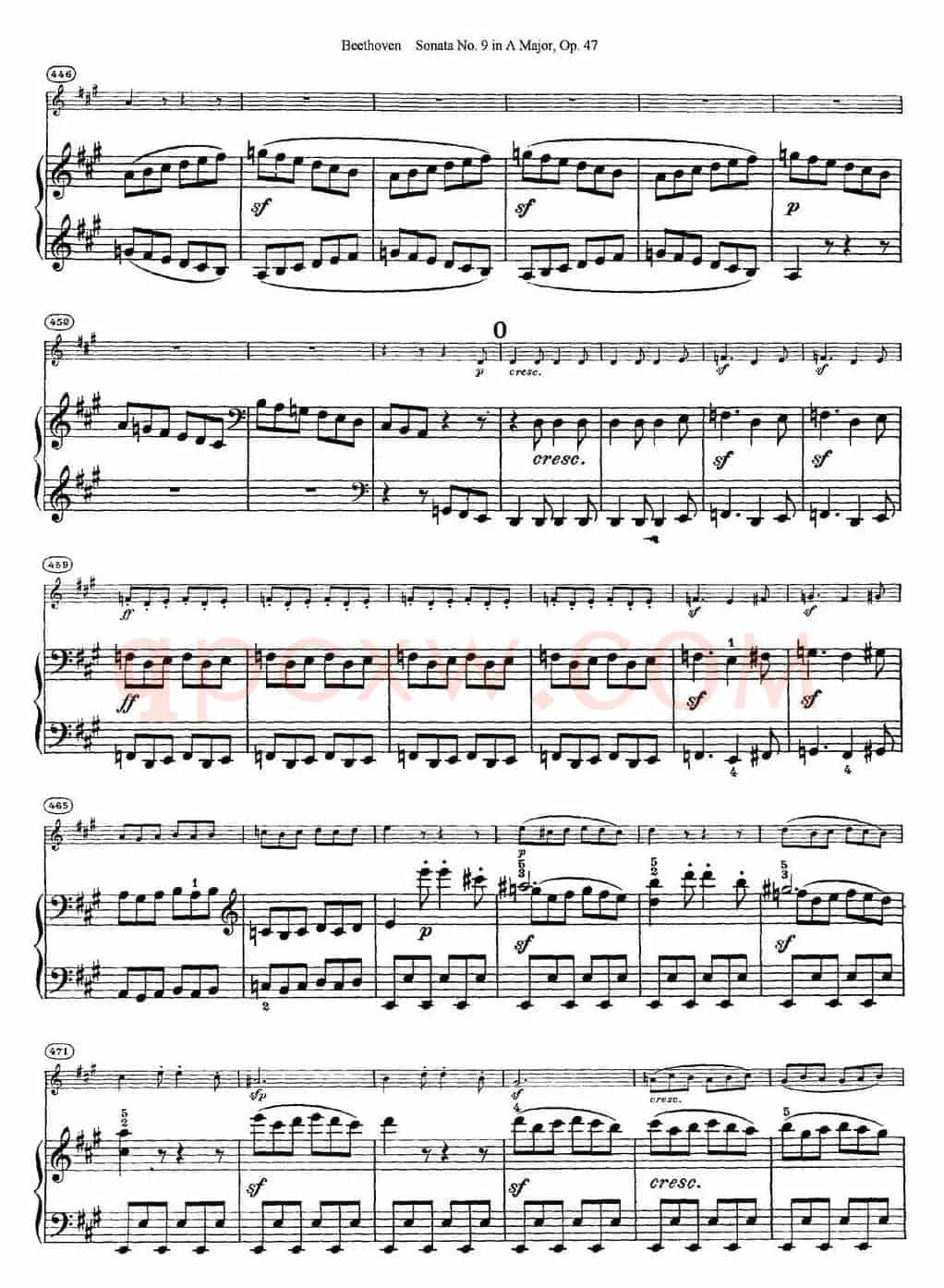 Violin Sonata No.9 in A Major Op.47（小提琴+钢琴伴奏）