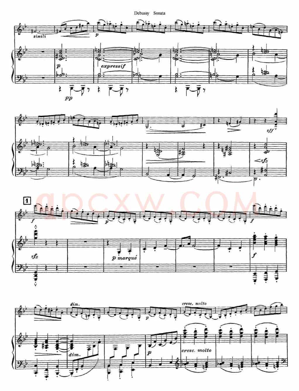 Debussy Sonata（小提琴+钢琴伴奏）