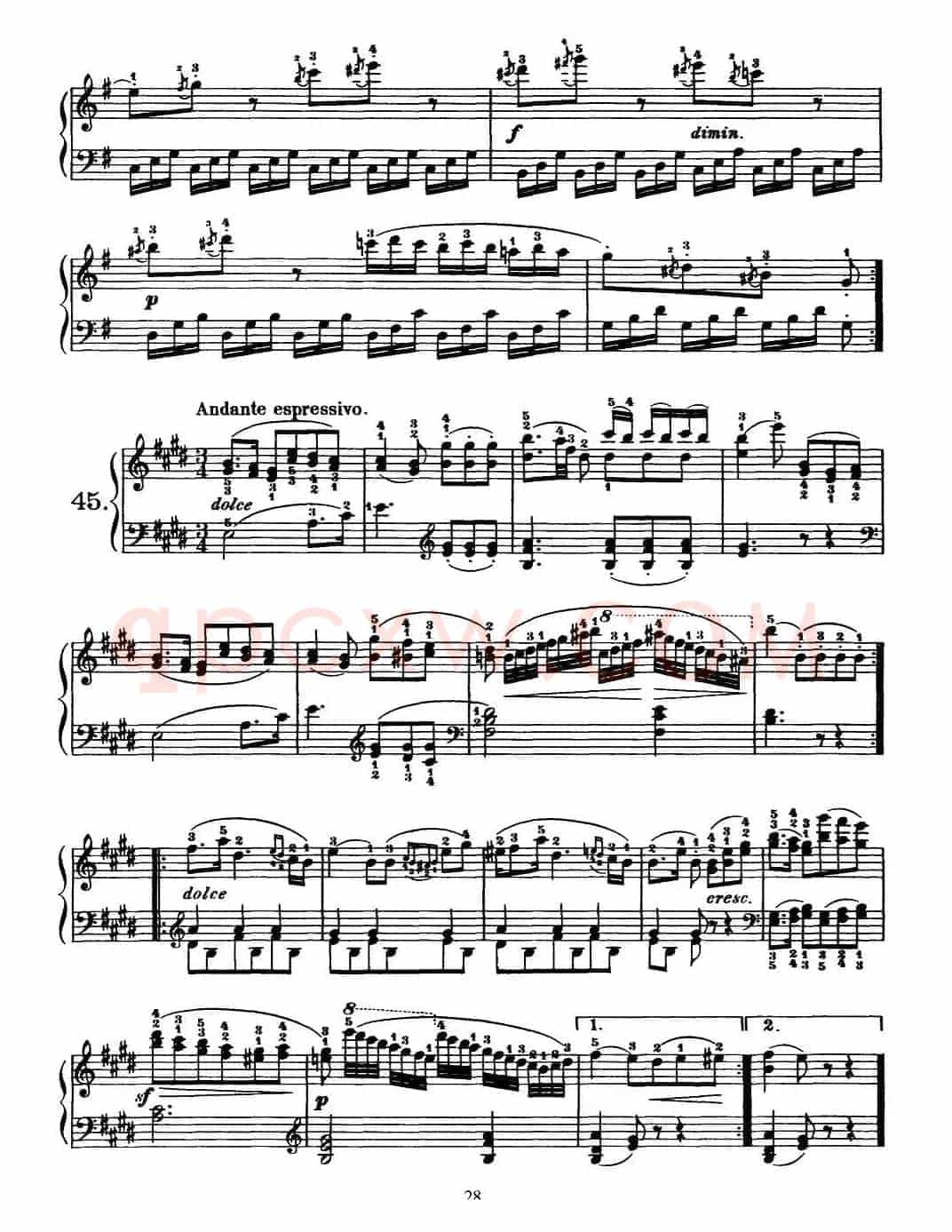 One Hundred and Ten Easy and Progressive Exercises Op.453(车尔尼110首简易练习曲 41——51)